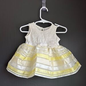 Baby girl white and yellow formal dress